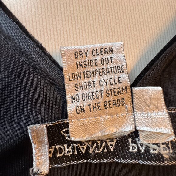 Adrianna Papel Evening Velvet Top Sz Med Black Beaded Cropped Special Occasion - Picture 8 of 8